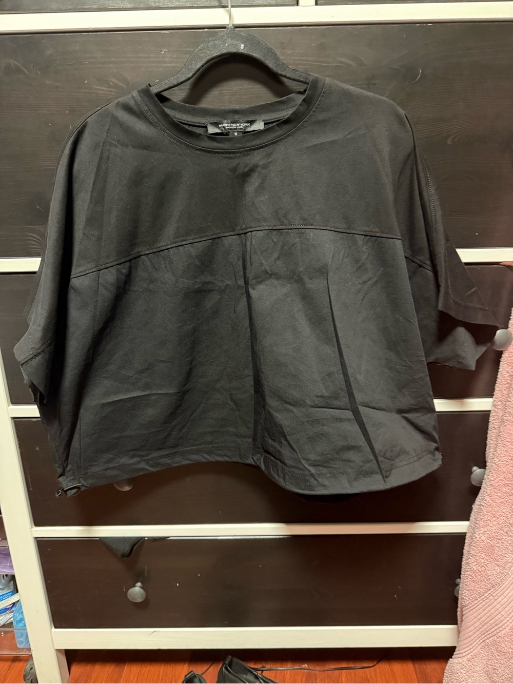 Boxy Short Sleeve Crewneck Tee in Black